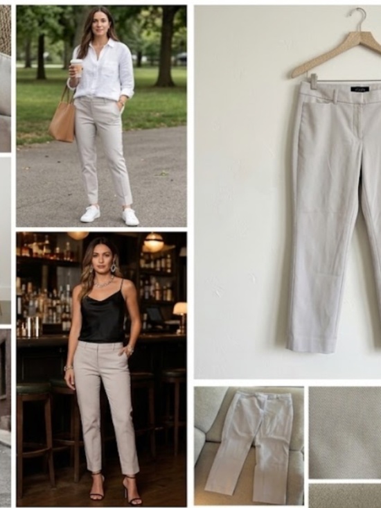The Limited Pants - THE LIMITED The Slim Ankle Pants Grey Taupe Size 10 Dress Career Professional